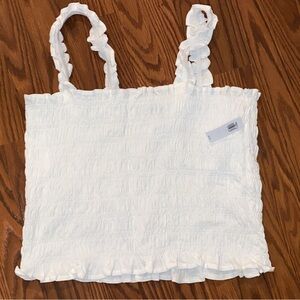 White Textured crop top